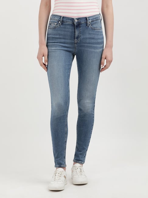 TOMMY HILFIGER Blue Cotton Slim Fit Mid Rise Jeans-picture-44