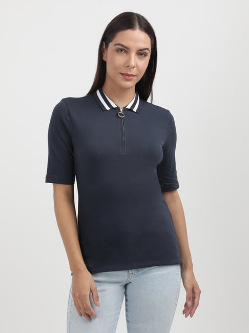 TOMMY HILFIGER Navy Cotton Slim Fit Polo T-Shirt