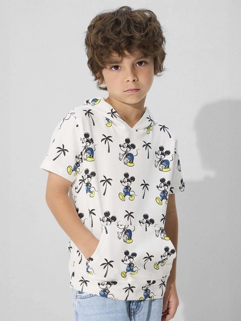 The Souled Store Boys White Cotton Printed Mickey Mouse T-Shirt-picture-27