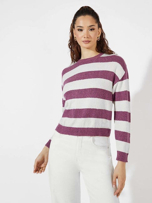 Styli Pink & White Striped Sweater-picture-46