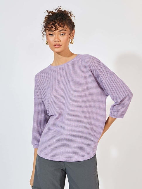 Styli Purple Plain T-Shirt