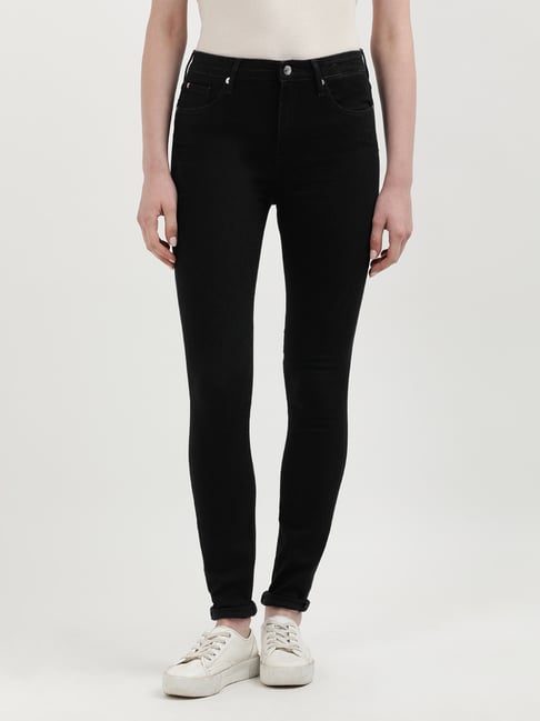TOMMY HILFIGER Black Blended Skinny Fit Mid Rise Jeans-picture-10