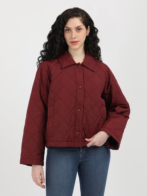 TOMMY HILFIGER Maroon Regular Fit Quilted Jacket-image-23