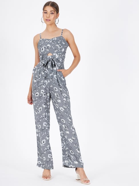 Kibo Blue Crepe Print Jumpsuit