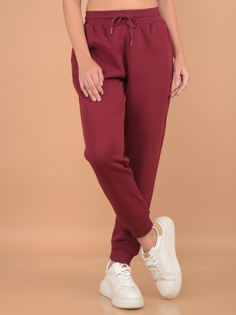 Crimsoune Club Wine Regular Fit Mid Rise Joggers-picture-15