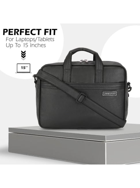 LAVIE SPORT Black Synthetic Leather Medium Laptop Messenger Bag