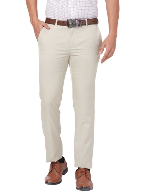 Raymond Beige Slim Fit Trousers-picture-24