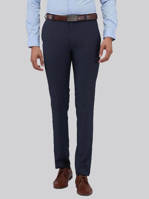 Raymond Blue Slim Fit Trousers-picture-22