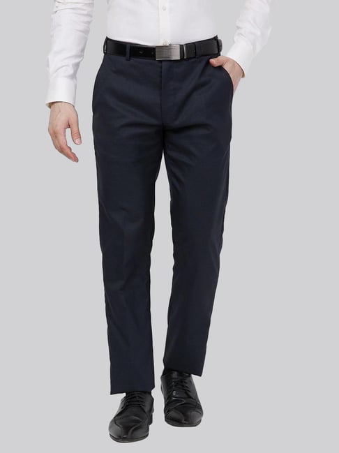 Raymond Blue Slim Fit Checks Trousers-picture-29