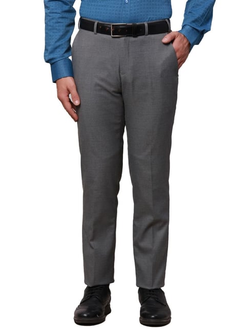 Raymond Grey Slim Fit Trousers-picture-31