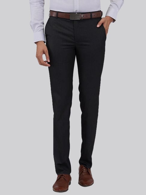 Raymond Black Slim Fit Trousers-picture-12