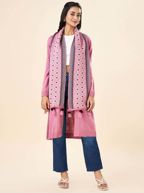 Rangmanch by Pantaloons Pink Self Design Shrug