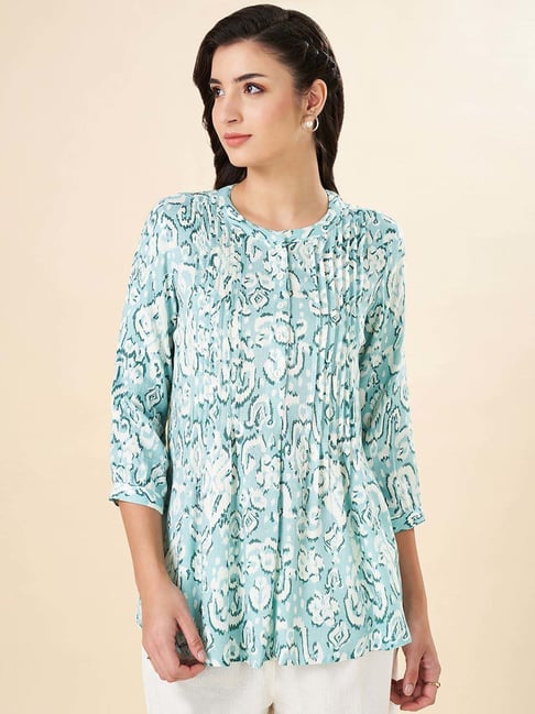 Akkriti by Pantaloons Blue Print A Line Kurti-picture-31