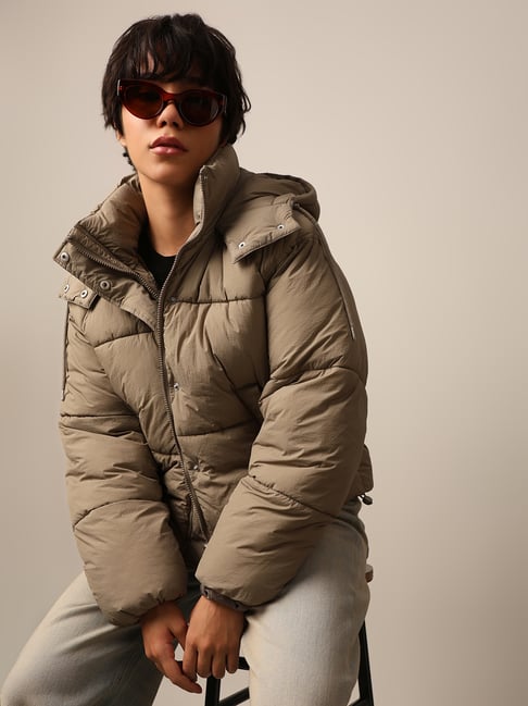Only Brown Regular Fit Puffer Jacket-picture-10
