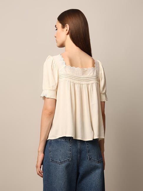 Only Cream Self Design Top