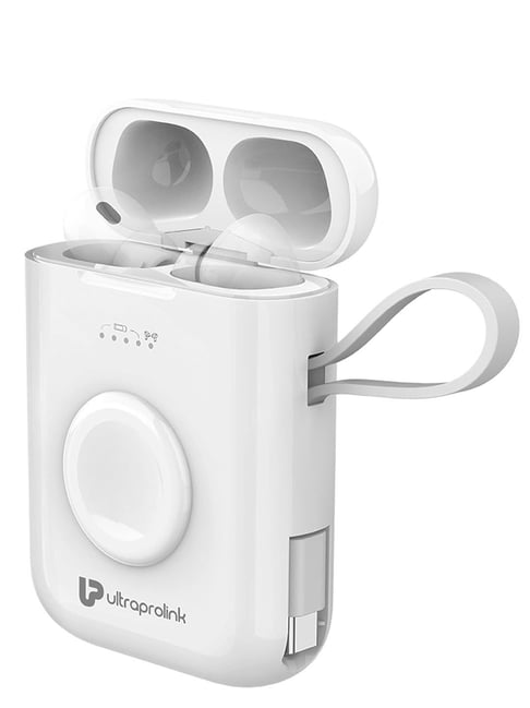 ULTRAPROLINK UM1171WHT Juice-Up QuadPod 4-in-1 PowerBank for iPhone,Pods Pro,iWatch (5200mAh/15W)