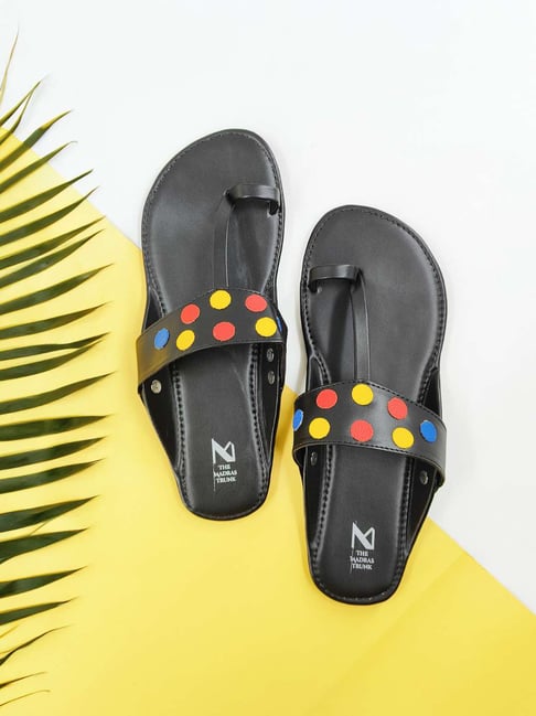 The Madras Trunk Women Haikupolka Black Kolhapuri-picture-12