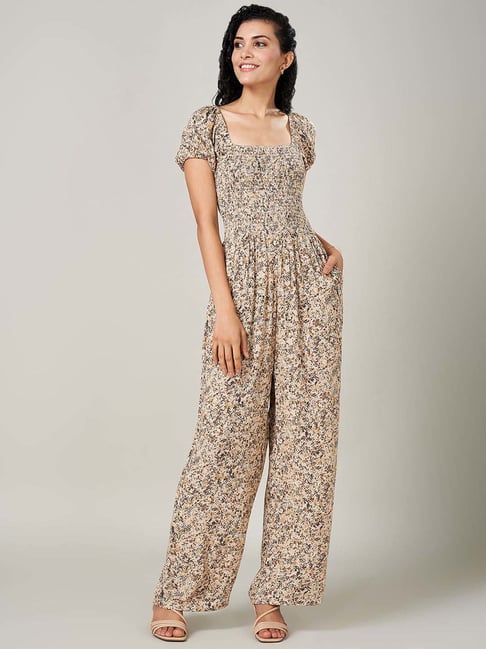 Honey by Pantaloons Khaki Printed Jumpsuit