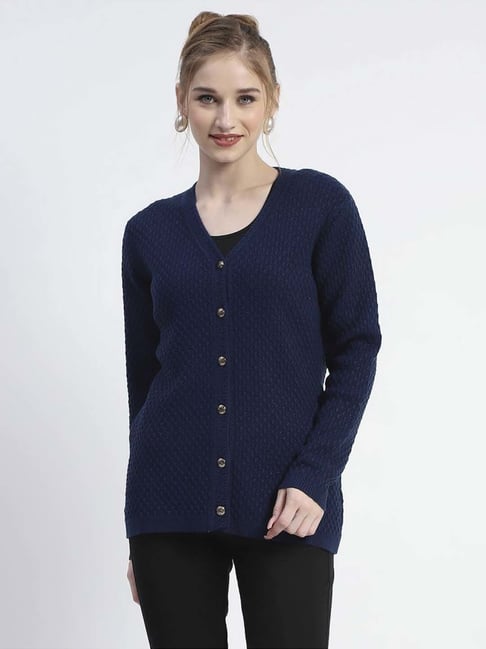 MADAME Navy Embroidered Cardigan-picture-37