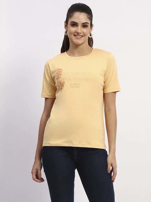 MADAME Orange Embroidered Top-picture-14