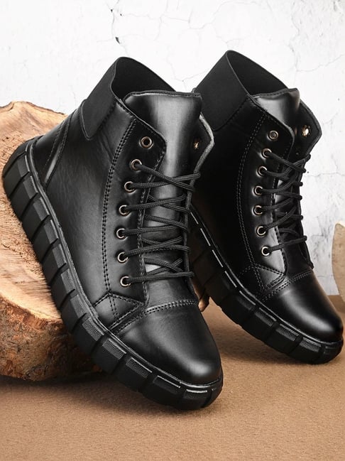 Prolific Men's Black Ankle High Sneakers-image-49