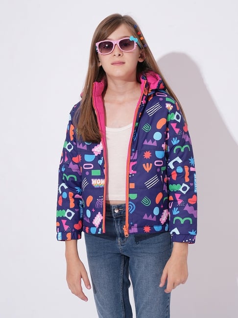 VERO MODA GIRL Girls Multi Abstract Print Jacket-picture-34