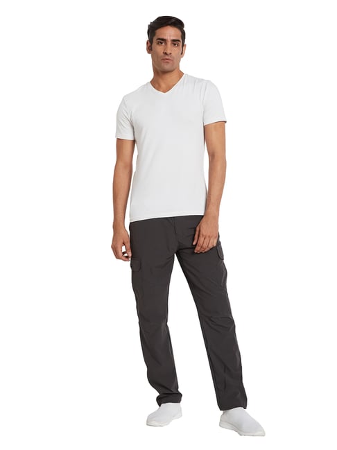 Octave Grey Polyester Regular fit Solid Track Pants-picture-33