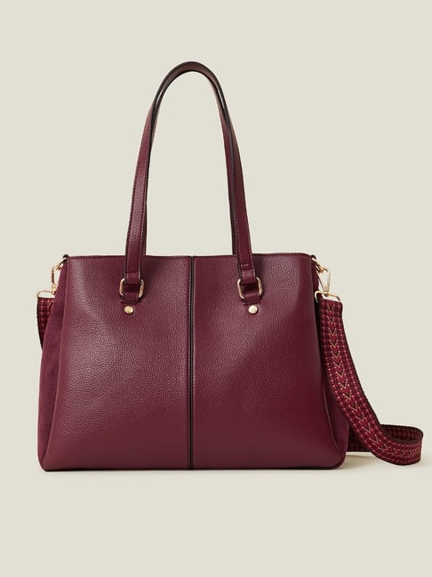 Accessorize London Maroon Solid Shoulder Handbag