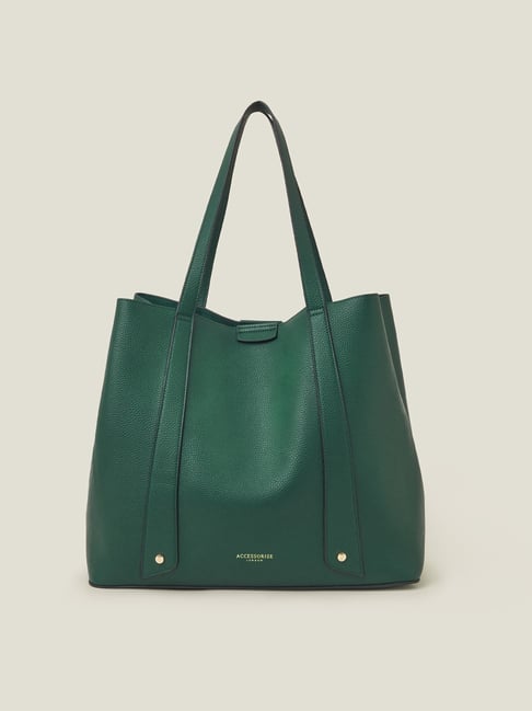 Accessorize London Green Solid Shoulder Handbag