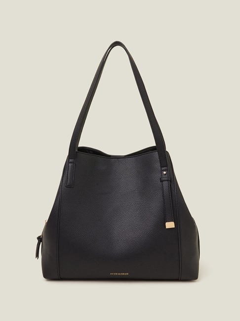 Accessorize London Black Solid Shoulder Handbag