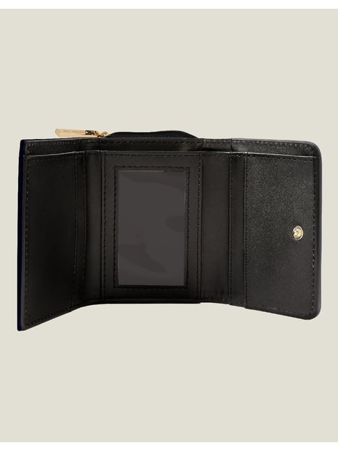 Accessorize London Navy Solid Tri-Fold Wallet for Women