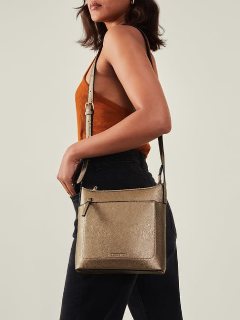 Accessorize London Brown Solid Sling Handbag-image-12