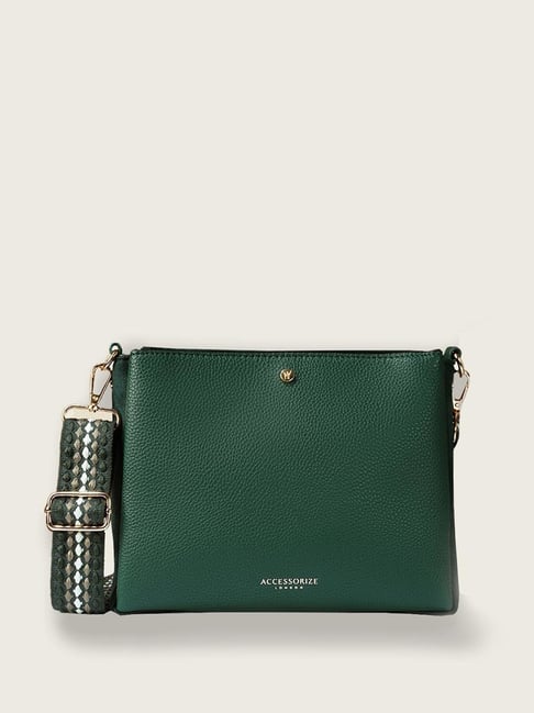 Accessorize London Green Solid Sling Handbag-picture-37