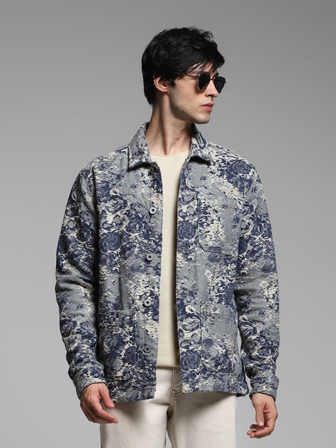 Jack & Jones Grey Cotton Regular Fit Printed Jacket-picture-22
