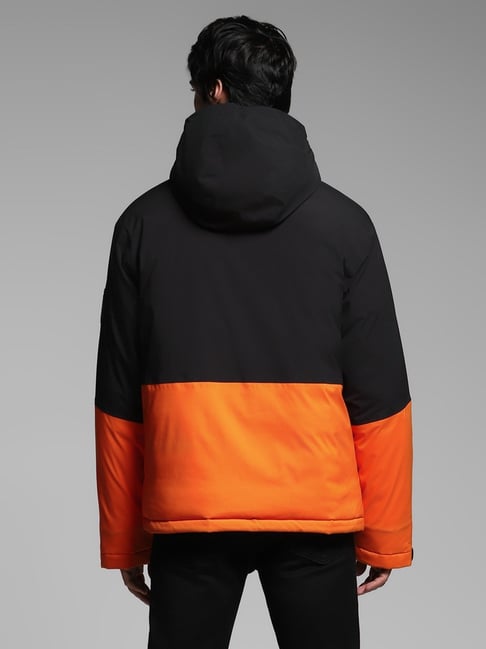 Jack & Jones Black Polyester Regular Fit Colorblock Jacket