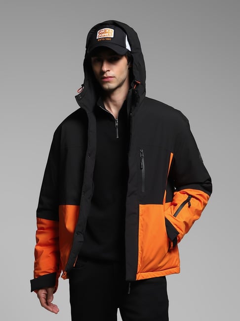 Jack & Jones Black Polyester Regular Fit Colorblock Jacket-picture-20