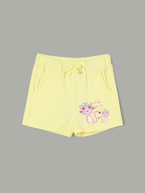 Juniors by Lifestyle Girls Yellow Cotton Printed Shorts-picture-26