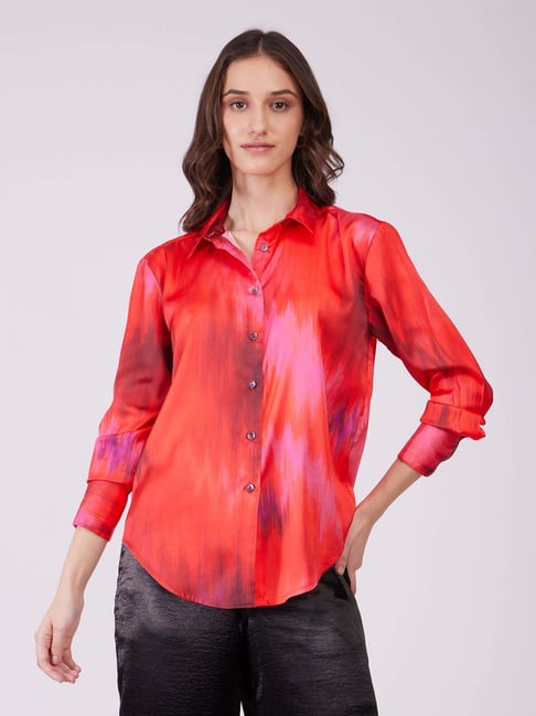 Fablestreet Pink Polyester Ombre Shirt-picture-38