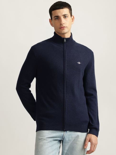 Gant Navy Blue Regular Fit Sweater