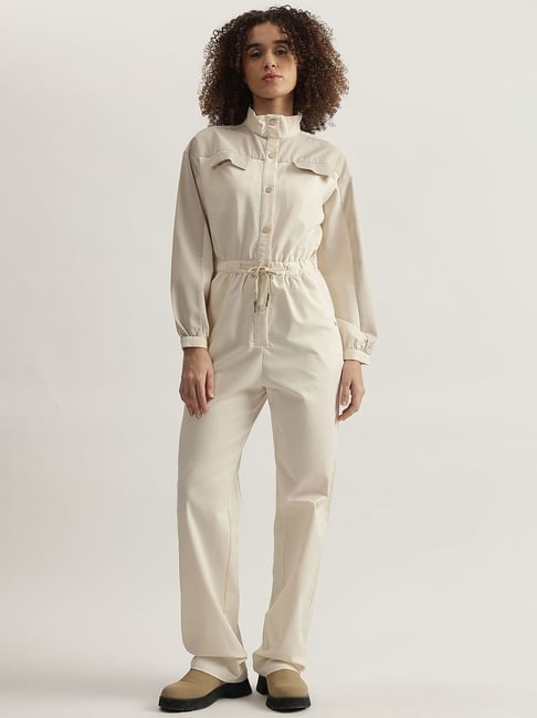 Iconic Beige Baggy Fit Jumpsuit