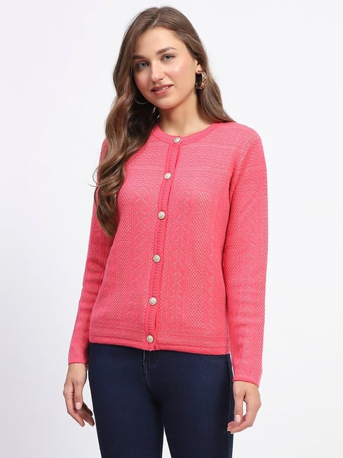 MADAME Coral Self Design Cardigan-picture-42