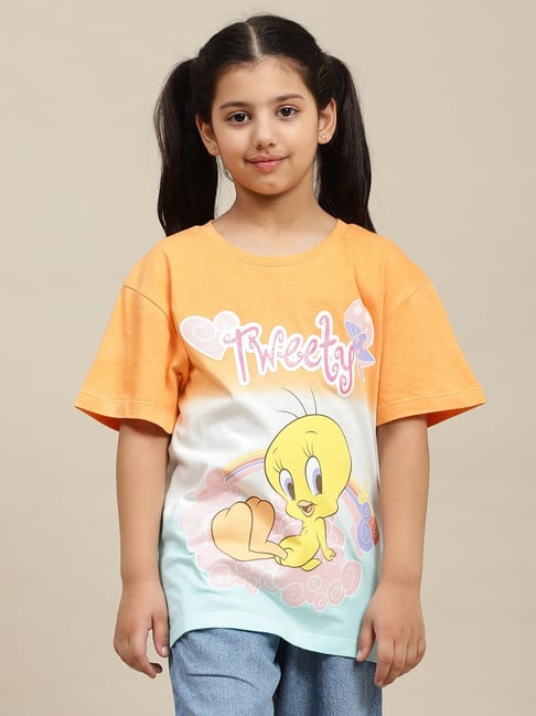 Kidsville Girls Multi Cotton Printed T-Shirt-picture-10