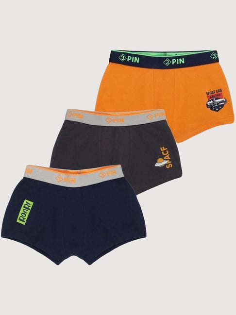 3PIN Boys Multicolor Cotton Solid Innerwear