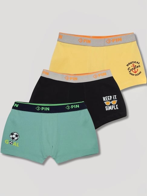 3PIN Boys Multicolor Cotton Solid Innerwear
