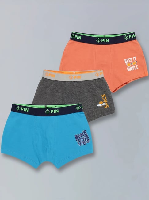 3PIN Boys Multicolor Cotton Solid Innerwear