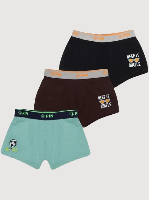 3PIN Boys Multicolor Cotton Solid Innerwear