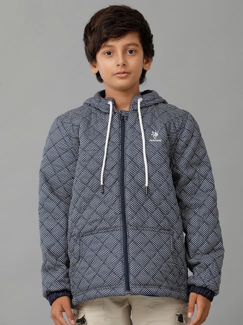 Under Fourteen Only Boys Blue Cotton Chequered Jacket-picture-41