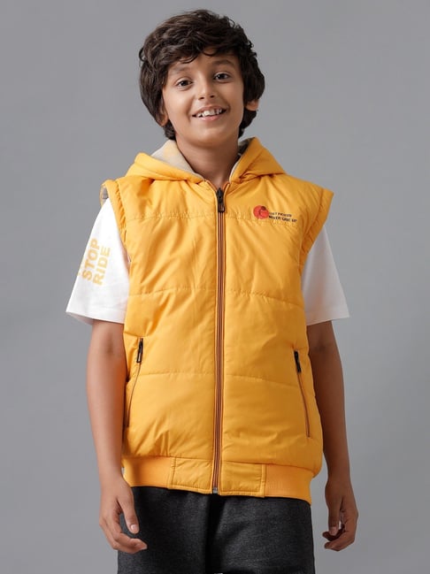 Under Fourteen Only Boys Yellow Cotton Jacket-picture-30