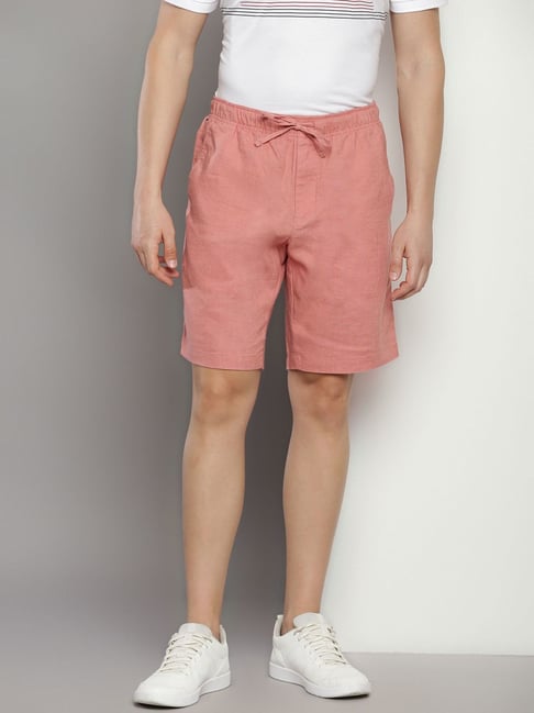 Tommy Hilfiger Pink Linen Relaxed Fit Shorts-picture-23