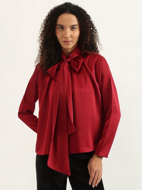 United Colors Of Benetton Maroon Polyester Regular FitTop-picture-42